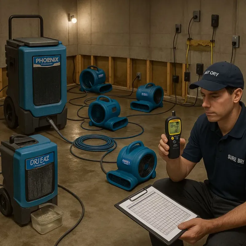 Structural Drying and Dehumidification process in Santa Venetia, CA